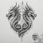 A powerful blackwork tattoo of the zmei goryn… – tattoo sketch (№1753131914_0, 21.07.2025 21:05) — tattoovalue.net