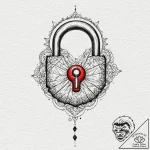 Tattoo design a digital padlock with a styliz… – tattoo sketch (№1753132252_0, 21.07.2025 21:10) — tattoovalue.net