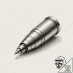 Tattoo sketch a single, spent bullet casing w… – tattoo sketch (№1753132422_0, 21.07.2025 21:13) — tattoovalue.net