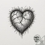 Tattoo design a heart depicted as solid stone… – tattoo sketch (№1753132850_0, 21.07.2025 21:20) — tattoovalue.net