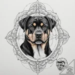 Rottweiler, tattoo sketch design, geometric t… – tattoo sketch (№1753133023_0, 21.07.2025 21:23) — tattoovalue.net