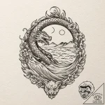 A long-haul truck driving down a deserted hig… – tattoo sketch (№1753133630_0, 21.07.2025 21:33) — tattoovalue.net
