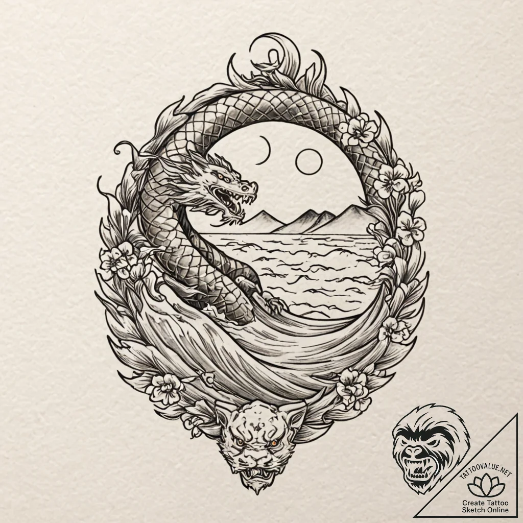 A long-haul truck driving down a deserted hig... - tattoo sketch (№1753133630_0, 21.07.2025 21:33) — tattoovalue.net