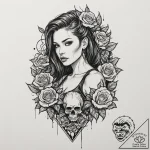 Tattoo design a cyberpunk street scene with a… – tattoo sketch (№1753133876_0, 21.07.2025 21:37) — tattoovalue.net