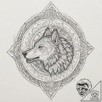 A sketch of a werewolf howling at the full mo… – tattoo sketch (№1753134345_0, 21.07.2025 21:45) — tattoovalue.net