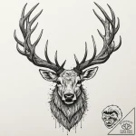 Tattoo design a majestic stag, antlers strong… – tattoo sketch (№1753134656_0, 21.07.2025 21:50) — tattoovalue.net