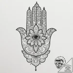 Tattoo design a subtle ‘hamsa’ hand symbol fo… – tattoo sketch (№1753135285_0, 21.07.2025 22:01) — tattoovalue.net