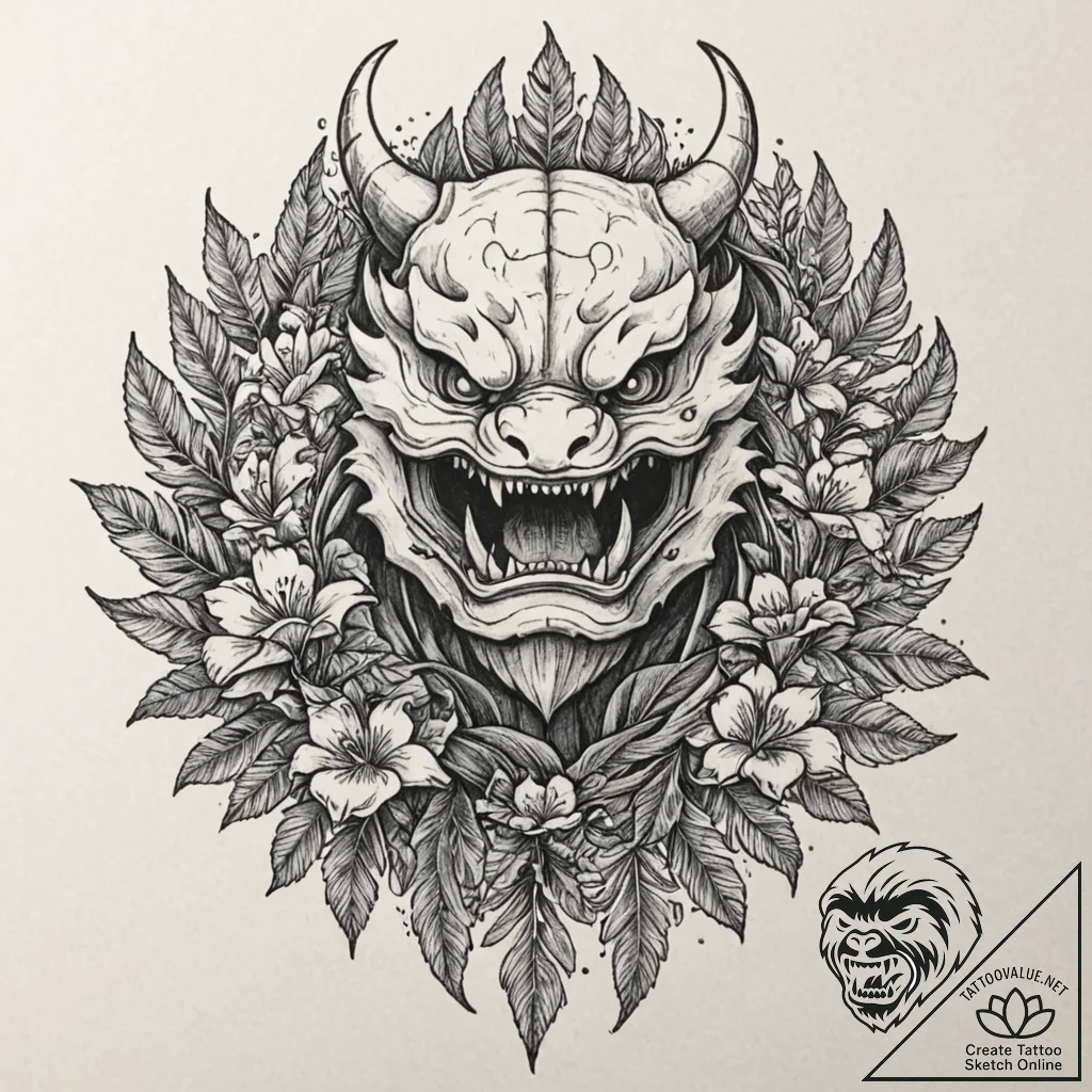 A tattoo design of a slavic warrior's helmet... - tattoo sketch (№1753135568_0, 21.07.2025 22:06) — tattoovalue.net