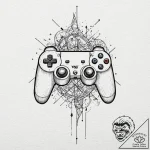 Tattoo design a controller breaking apart int… – tattoo sketch (№1753135781_0, 21.07.2025 22:09) — tattoovalue.net