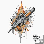 Tattoo design a retro character’s signature w… – tattoo sketch (№1753135937_0, 21.07.2025 22:12) — tattoovalue.net