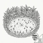 A shot of a crowded public swimming pool on a… – tattoo sketch (№1753136013_0, 21.07.2025 22:13) — tattoovalue.net