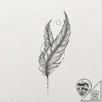 Tattoo sketch a small, elegant feather outlin… – tattoo sketch (№1753136170_0, 21.07.2025 22:16) — tattoovalue.net