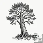 Tattoo sketch a strong, stoic redwood tree, r… – tattoo sketch (№1753136559_0, 21.07.2025 22:22) — tattoovalue.net