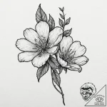 Tattoo design a half-flower on one partner, c… – tattoo sketch (№1753136637_0, 21.07.2025 22:23) — tattoovalue.net