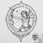 Tattoo sketch a sagittarius archer, with jupi… – tattoo sketch (№1753136965_0, 21.07.2025 22:29) — tattoovalue.net