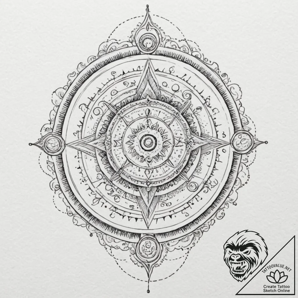 Tattoo design a cosmic energy field forming t... - tattoo sketch (№1753137048_0, 21.07.2025 22:30) — tattoovalue.net