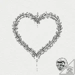 Tattoo sketch a single pixelated heart linewo… – tattoo sketch (№1753137134_0, 21.07.2025 22:32) — tattoovalue.net