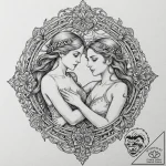 Tattoo sketch gemini twins with the “lovers”… – tattoo sketch (№1753138825_0, 21.07.2025 23:00) — tattoovalue.net
