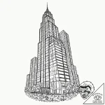 Tattoo design a towering skyscraper, symboliz… – tattoo sketch (№1753138996_0, 21.07.2025 23:03) — tattoovalue.net