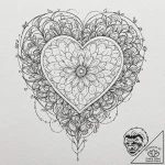 Tattoo sketch a heart woven from delicate vin… – tattoo sketch (№1753139251_0, 21.07.2025 23:07) — tattoovalue.net