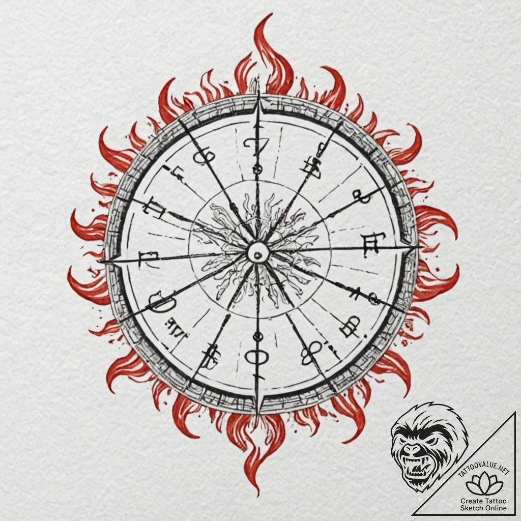 Tattoo sketch a zodiac glyph with its corresp... - tattoo sketch (№1753139422_0, 21.07.2025 23:10) — tattoovalue.net