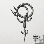 Tattoo sketch a stylized grappling hook, symb… – tattoo sketch (№1753139506_0, 21.07.2025 23:11) — tattoovalue.net