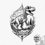 149. (jurassic park) a minimalist linework ta… – tattoo sketch (№1753139932_0, 21.07.2025 23:18) — tattoovalue.net