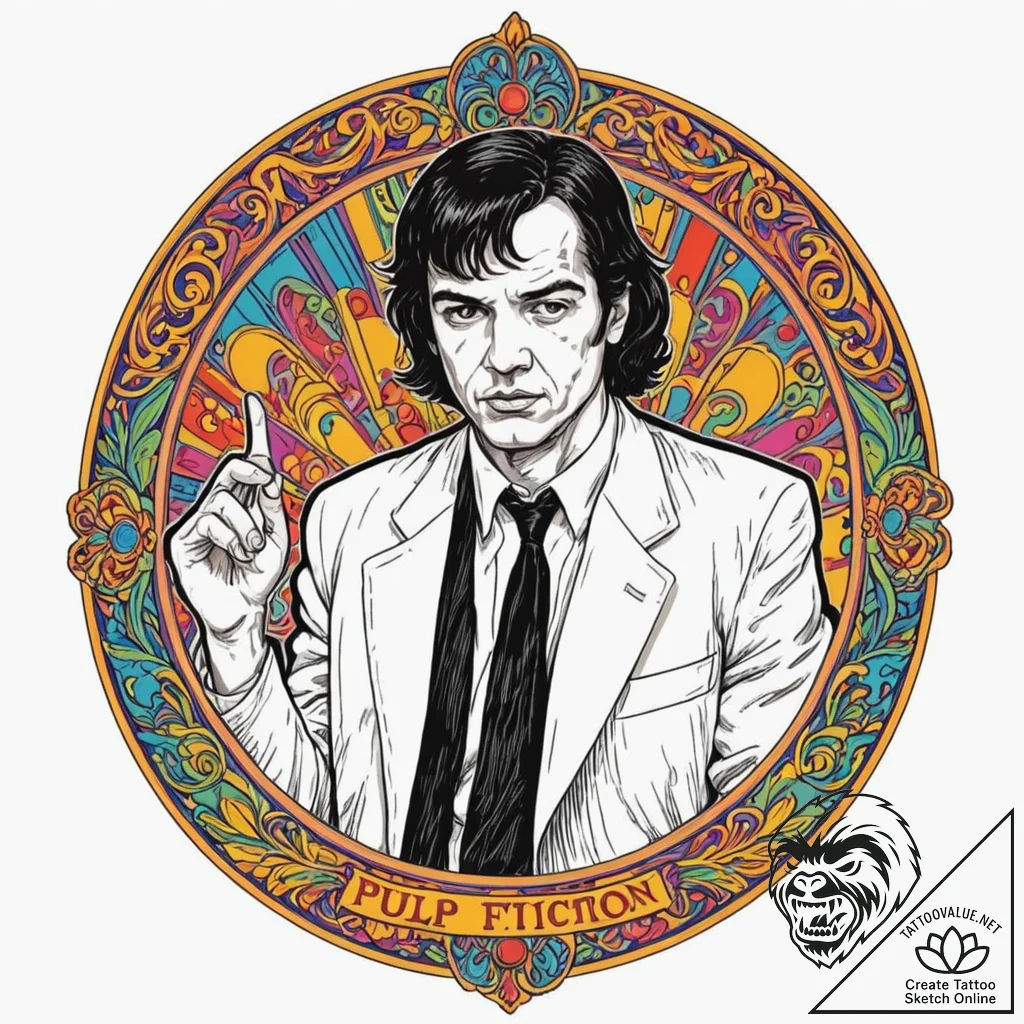 A sketch of the gimp from pulp fiction, unset... - tattoo sketch (№1753140105_0, 21.07.2025 23:21) — tattoovalue.net