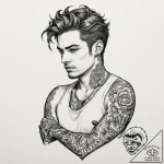 A sketch of the main character from memento,… – tattoo sketch (№1753140207_0, 21.07.2025 23:23) — tattoovalue.net