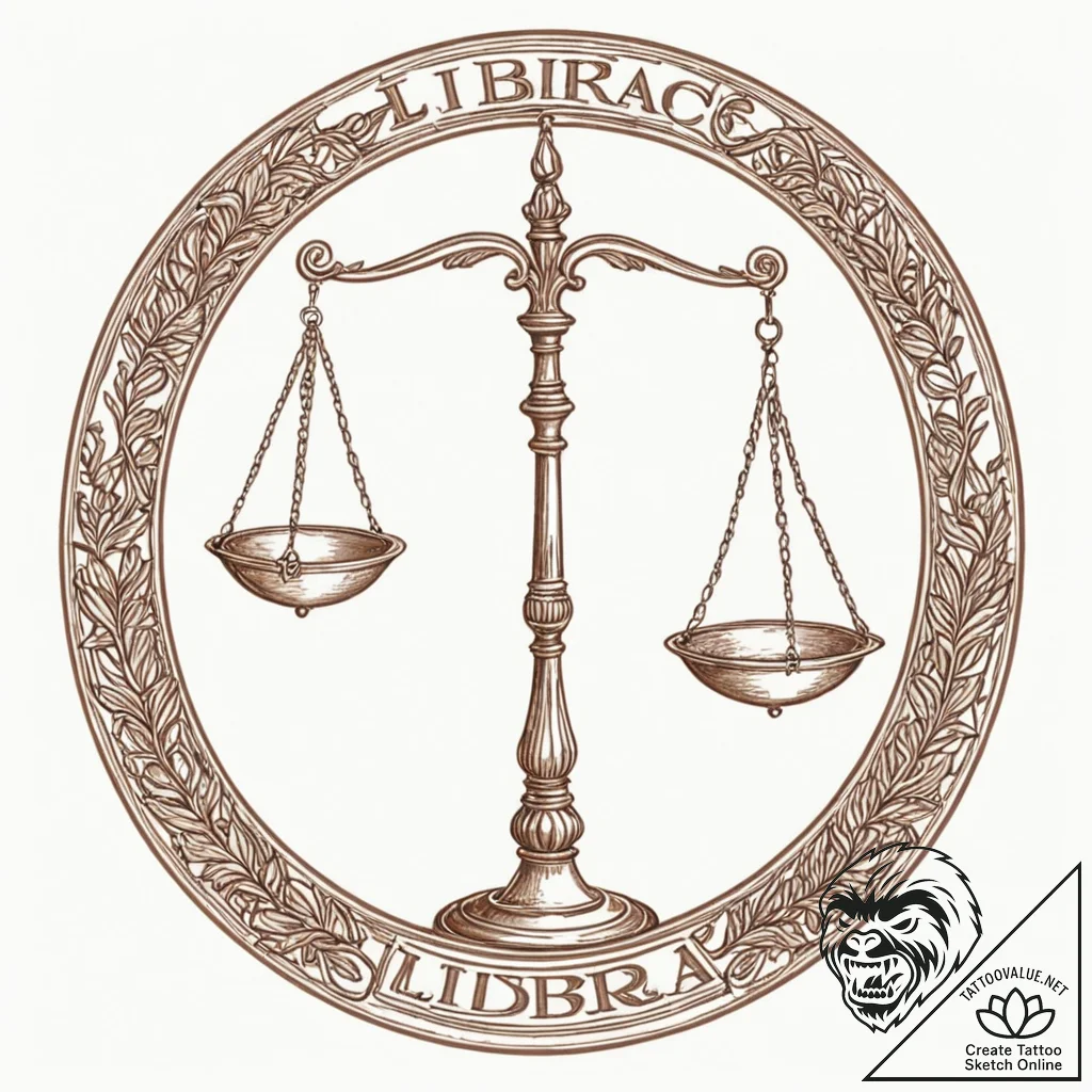 Tattoo sketch "i balance" text for libra, wit... - tattoo sketch (№1753140452_0, 21.07.2025 23:27) — tattoovalue.net