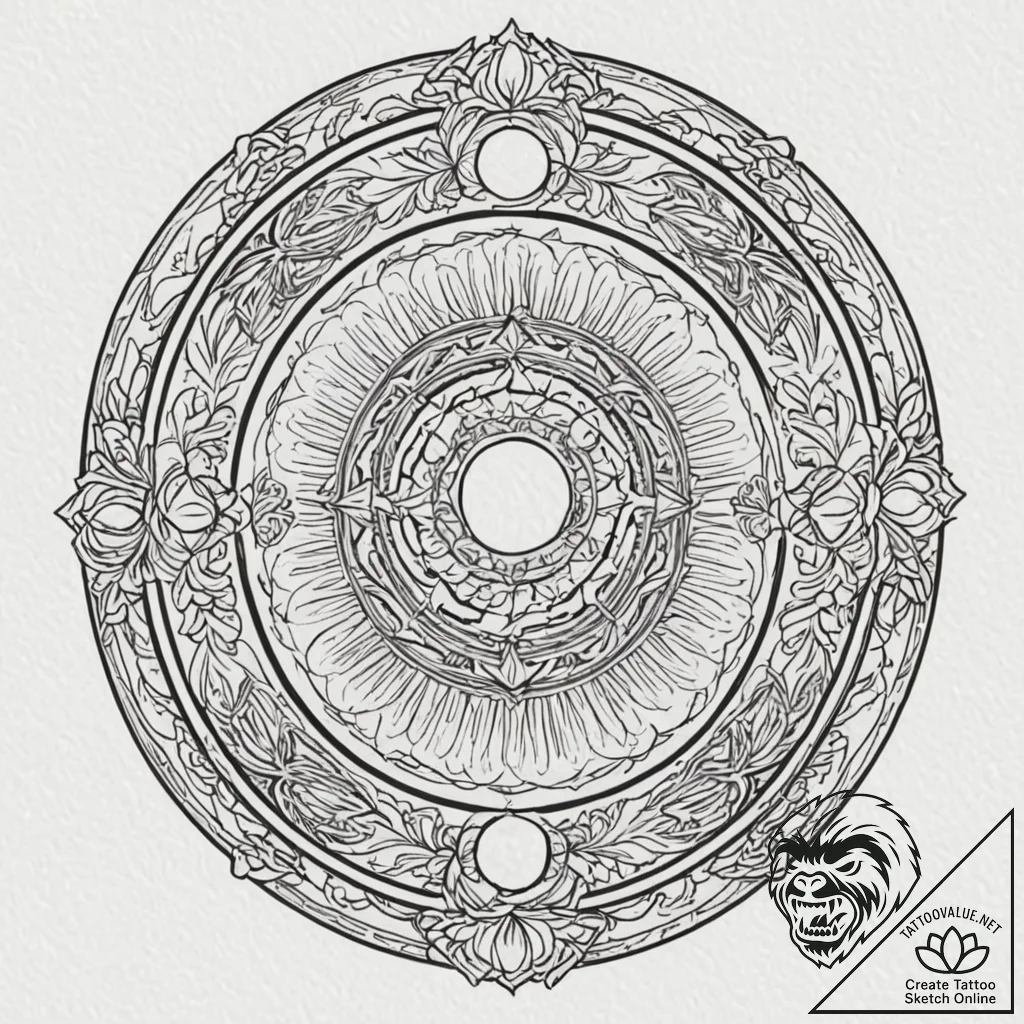 Tattoo design an abstract 'portal' on one, le... - tattoo sketch (№1753140624_0, 21.07.2025 23:30) — tattoovalue.net