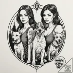A sketch of the main characters from amores p… – tattoo sketch (№1753141049_0, 21.07.2025 23:37) — tattoovalue.net