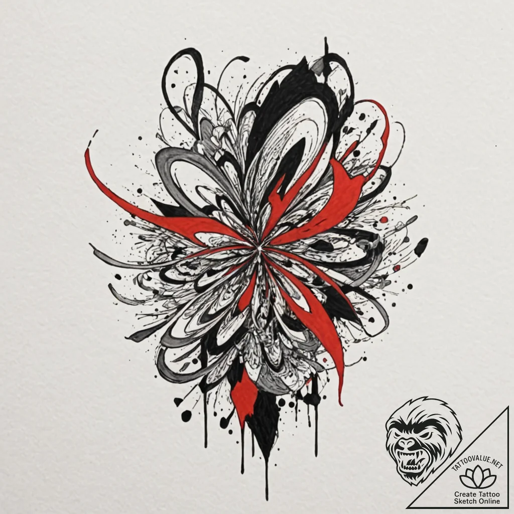 Tattoo sketch an abstract flow of energy betw... - tattoo sketch (№1753141816_0, 21.07.2025 23:50) — tattoovalue.net
