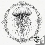Tattoo sketch a graceful jellyfish, with flow… – tattoo sketch (№1753141901_0, 21.07.2025 23:51) — tattoovalue.net