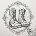 Tattoo design a detailed image of worn combat… – tattoo sketch (№1753142241_0, 21.07.2025 23:57) — tattoovalue.net