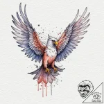 Harpy, tattoo line art, on a clean white pape… – tattoo sketch (№1753142325_0, 21.07.2025 23:58) — tattoovalue.net