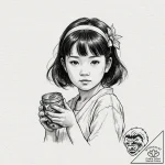 A sketch of the little girl setsuko from grav… – tattoo sketch (№1753142747_0, 22.07.2025 00:05) — tattoovalue.net