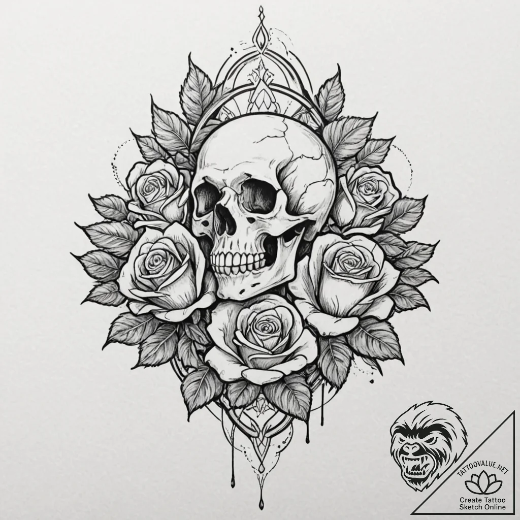 Abstraction, artistic tattoo sketch, on a cle... - tattoo sketch (№1753142920_0, 22.07.2025 00:08) — tattoovalue.net