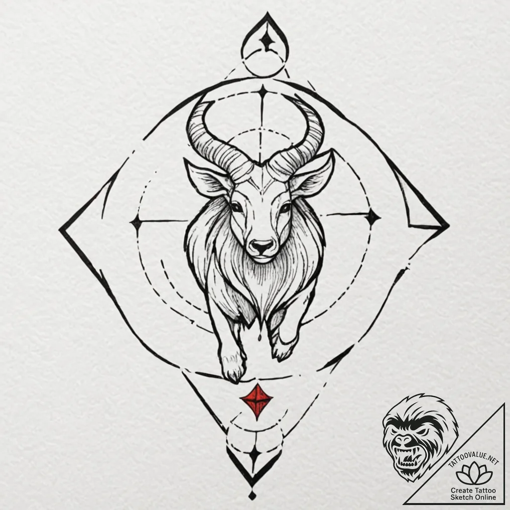 Tattoo design a geometric pattern subtly sugg... - tattoo sketch (№1753143517_0, 22.07.2025 00:18) — tattoovalue.net
