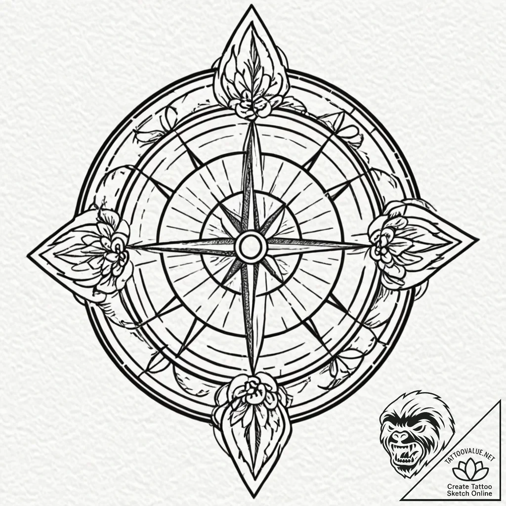 Tattoo sketch: a simple kolovrat amulet, desi... - tattoo sketch (№1753143604_0, 22.07.2025 00:20) — tattoovalue.net