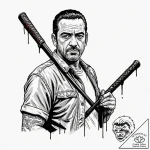 A neo-traditional portrait of negan from the… – tattoo sketch (№1753143908_0, 22.07.2025 00:25) — tattoovalue.net