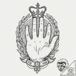 A minimalist tattoo of the hand of the king p… – tattoo sketch (№1753144065_0, 22.07.2025 00:27) — tattoovalue.net