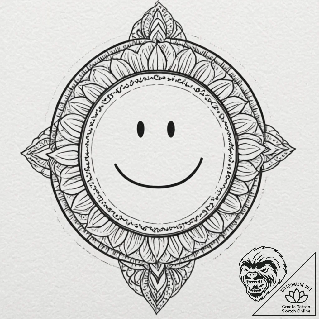 A minimalist tattoo of the comedian's smiley... - tattoo sketch (№1753144221_0, 22.07.2025 00:30) — tattoovalue.net