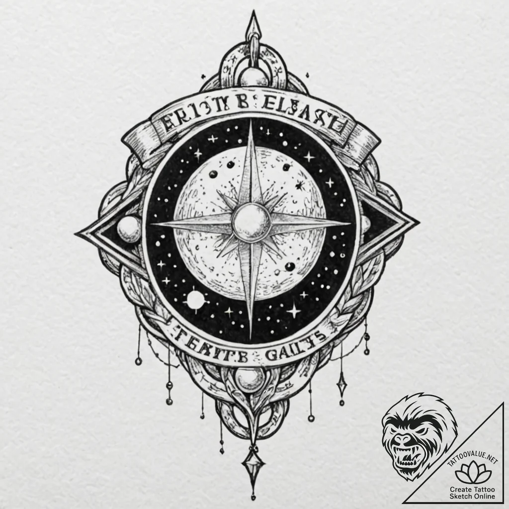 Tattoo sketch a tiny celestial body on the in... - tattoo sketch (№1753144298_0, 22.07.2025 00:31) — tattoovalue.net