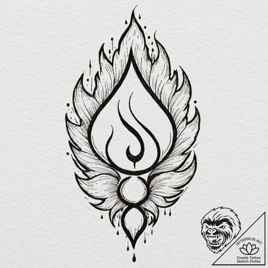 Tattoo design: abstract watercolor depiction... - tattoo sketch (№1753144635_0, 22.07.2025 00:37) — tattoovalue.net