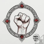 Fist, tattoo flash sheet design, on a clean w… – tattoo sketch (№1753144952_0, 22.07.2025 00:42) — tattoovalue.net