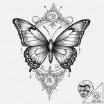 Tattoo sketch a butterfly or bird (spirit ani… – tattoo sketch (№1753145032_0, 22.07.2025 00:43) — tattoovalue.net