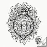 Tattoo design a small, stylized grenade with… – tattoo sketch (№1753146386_0, 22.07.2025 01:06) — tattoovalue.net