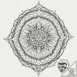 Grin, ink illustration for tattoo, geometric… – tattoo sketch (№1753147835_0, 22.07.2025 01:30) — tattoovalue.net