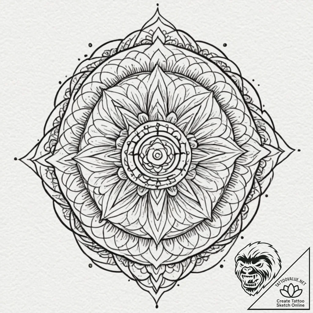 Grin, ink illustration for tattoo, geometric... - tattoo sketch (№1753147835_0, 22.07.2025 01:30) — tattoovalue.net